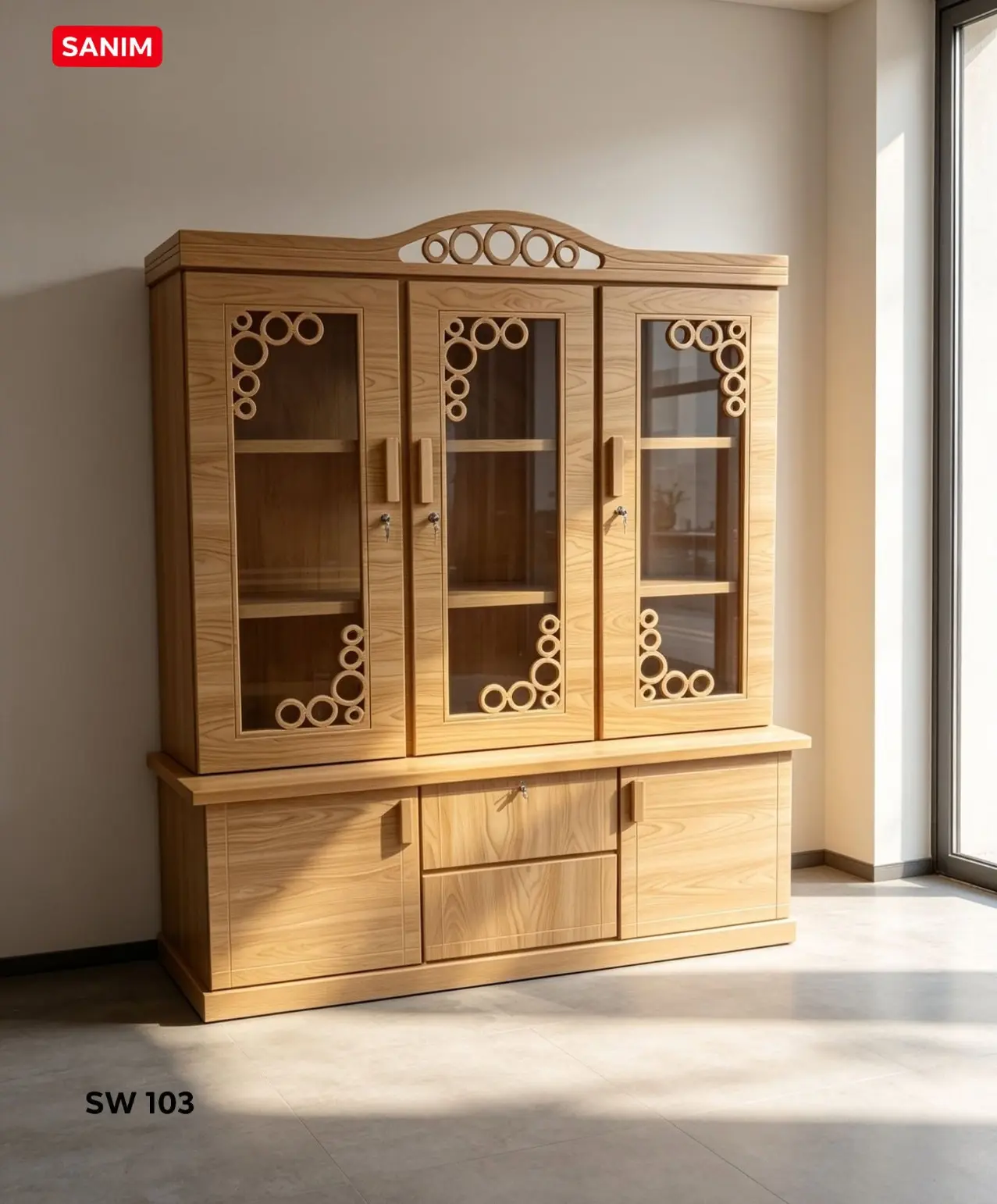 stylish 3 door showcase saiph Stylish 3 Door Showcase Saiph Price in Bangladesh | Sanim Furniture